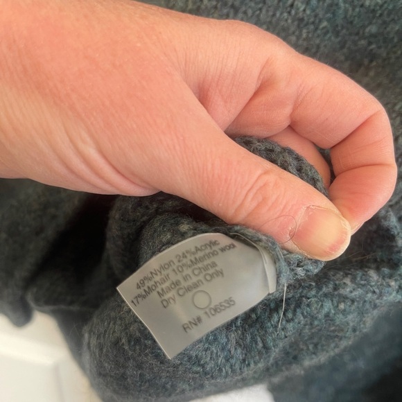 Sundays Women's Zero Green Mohair  Cropped Wool Pullover Sweater Balloon Slv - Picture 4 of 6